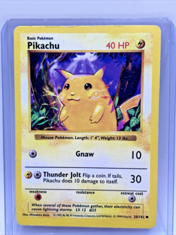 Pikachu Yellow Cheeks Shadowless Pokemon Base Set #58 1999 58/102 Card - Image 1