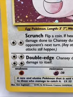 Chansey 3/130 Base Set 2 Holo SWIRL Rare Vintage Pokemon Card WOTC English - Image 2
