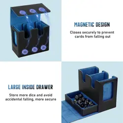 MTG Deck Box, MTG Commander Card Deck Box with Commander Display & Dice Tray Fit - Image 4