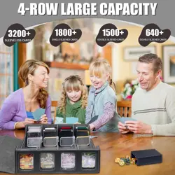 3200+ Trading Card Storage Box, Commander Deck Box with Window Dice Tray, 4 Card - Image 2