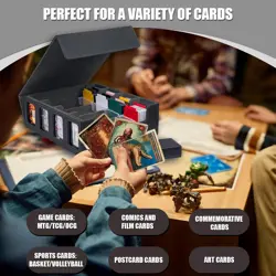 3200+ Trading Card Storage Box, Commander Deck Box with Window Dice Tray, 4 Card - Image 3