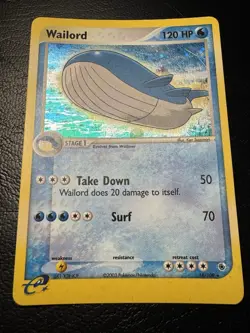 Pokemon TCG Wailord Holo Rare Card Ruby and Sapphire 14/109 LP - Image 1