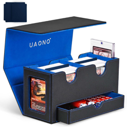 Card Deck Box for MTG, Double Deck Storage Box with 2 Commander Display & 1 Dice - Image 1