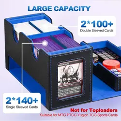 Card Deck Box for MTG, Double Deck Storage Box with 2 Commander Display & 1 Dice - Image 4