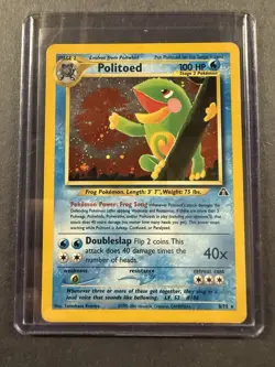 Pokemon TCG Politoed Holo Rare Card 8/75 Neo Discovery Unlimited Edition - Image 3