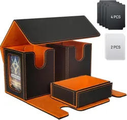 Deck Box for MTG, 3-In-1 MTG Commander Deck Box with Dice Tray, 2 Commander Disp - Image 1