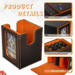 Deck Box for MTG, 3-In-1 MTG Commander Deck Box with Dice Tray, 2 Commander Disp - Image 4