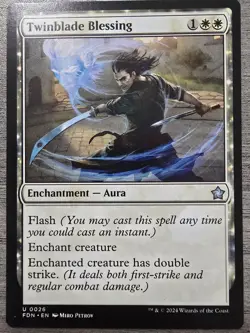 Twinblade Blessing (U) #26 Foundations MTG NM - Image 1
