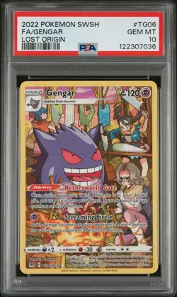 2022 POKEMON SWORD & SHIELD LOST ORIGIN #TG06 FULL ART/GENGAR PSA 10 - Image 1