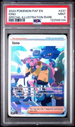 2024 POKEMON PAF EN-PALDEAN FATES SPECIAL ILLUSTRATION RARE #237 IONO PSA 9 - Image 1