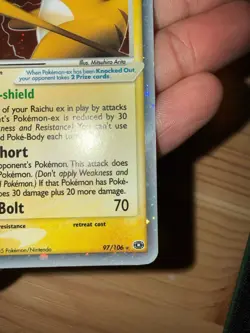 Raichu Ex 97/106 Emerald Holo Rare Pokemon TCG Nintendo Pikachu LP - Image 2