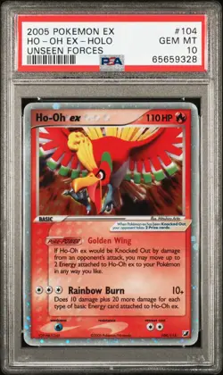 Pokemon Ho-Oh EX 104/115 Unseen Forces Holo PSA 10 - Image 1