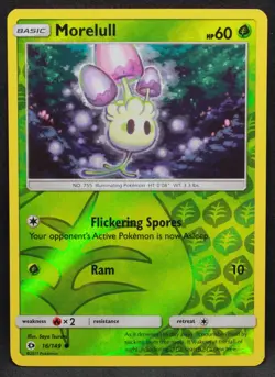 Morelull 16/149 SM Base Set Reverse Holo Common Pokemon - LP - Image 1