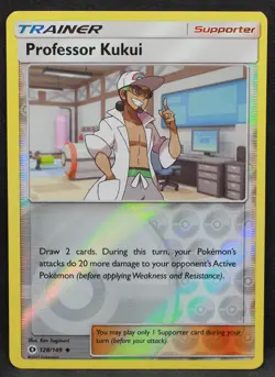 Professor Kukui 128/149 SM Base Set Reverse Holo Uncommon Pokemon - LP - Image 1