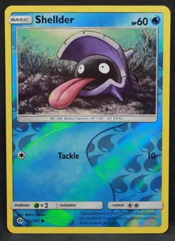 Shellder 33/149 SM Base Set Reverse Holo Common Pokemon - LP1 - Image 1