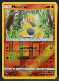 Makuhita 67/149 SM Base Set Reverse Holo Common Pokemon - LP - Image 1