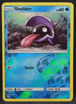 Shellder 33/149 SM Base Set Reverse Holo Common Pokemon - LP2 - Image 1
