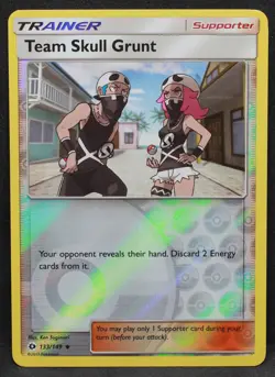 Team Skull Grunt 133/149 SM Base Set Reverse Holo Uncommon Pokemon - LP - Image 1