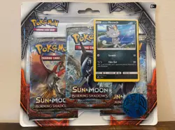 Pokemon TCG: Sun & Moon Burning Shadows 3 Booster Pack Blister Meowth - Sealed 820650802324 - Image 1