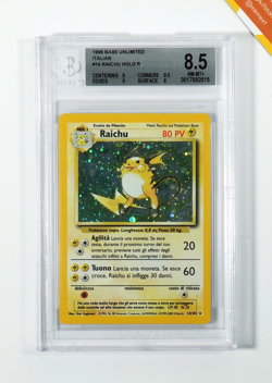 Pokemon BGS 8.5 Raichu #14 Holo Base Set Unlimited 1999 Italiano - Image 1