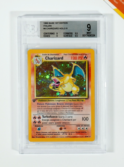Pokemon BGS 9 Charizard #4 Holo 1st Edition Base Set 1999 Italiano - Image 1