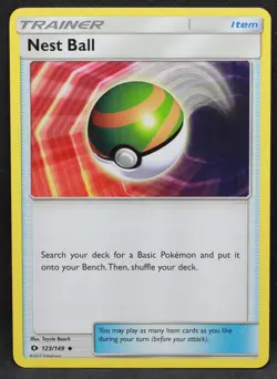 Nest Ball 123/149 SM Base Set Normal Uncommon Pokemon - LP - Image 1