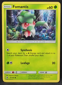 Fomantis 14/149 SM Base Set Normal Common Pokemon - LP2 - Image 1