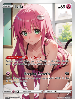 LoveangelGames-Season 2- Custom Card- Waifu Universe-Lala Sleep Over - Image 1
