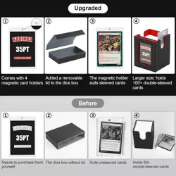 Card Deck Box for MTG with Commander Display, 5 in 1 Trading Card Storage Box Fi - Image 2