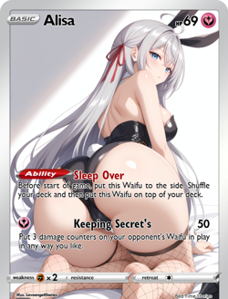 LoveangelGames-Season 2- Custom Card- Waifu Universe-Alisa Sleep Over - Image 1