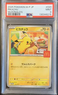 PSA 9 Pikachu 020/M-P McDonald's Happy Set Promo 2025 Pokemon Card Japanese JP - Image 1
