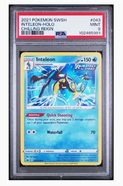 PSA 9 2021 POKEMON SWORD & SHIELD CHILLING REIGN #043 INTELEON-HOLO - Image 1