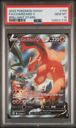 Pokemon TCG - Charizard V 154/172 Brilliant Stars - PSA 10 - Alt Art - Gem Mint - Image 1