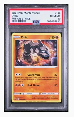 PSA 10 Gem Mint 💎 2021 POKEMON SWORD & SHIELD FUSION STRIKE #138 ONIX - Image 1