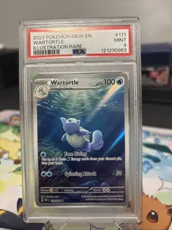 2023 Pokemon Mew EN-151 Wartortle #171 Illutration Rare PSA 9 - Image 1