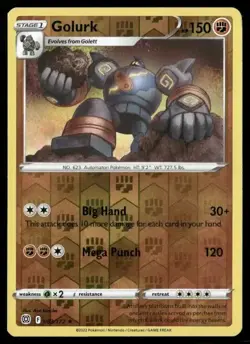 2022 Brilliant Stars Set Pokemon Card 083 Golurk Reverse Foil NM - Image 1