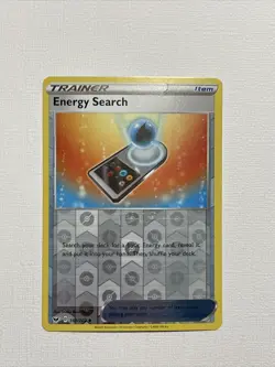 Pokemon Energy Search 161/202 Uncommon Sword & Shield Reverse Holo Rare Card - Image 1