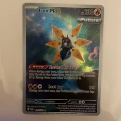 Pokemon TCG Iron Moth Paradox Rift Holo Card 187/182 Illustration Rare - Image 1
