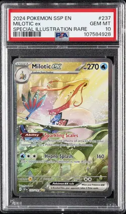 2024 POKEMON SSP EN-SURGING SPARKS SPECIAL ILLUSTRATION RARE MILOTIC EX PSA 10 - Image 1