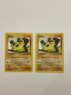 2 Mankey 61/82 Team Rocket Unlimited Vintage Pokemon Cards - Image 1