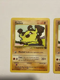 2 Mankey 61/82 Team Rocket Unlimited Vintage Pokemon Cards - Image 2