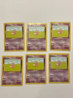 6 Pokemon Slowpoke 55/62 - Fossil set common 6 Used Pokemon Cards - Image 1