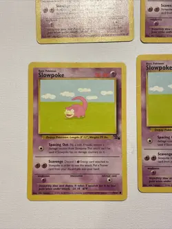 6 Pokemon Slowpoke 55/62 - Fossil set common 6 Used Pokemon Cards - Image 2