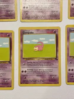 6 Pokemon Slowpoke 55/62 - Fossil set common 6 Used Pokemon Cards - Image 3