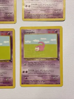 6 Pokemon Slowpoke 55/62 - Fossil set common 6 Used Pokemon Cards - Image 4