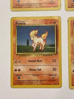 4 Pokemon Ponyta 60/102 - Base Set common 4 Used Pokemon Cards - Image 2