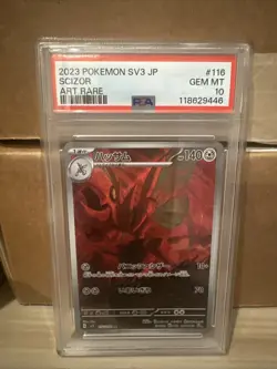 2023 POKEMON JPN SV3-RULER OF THE BLACK FLAME ART RARE #116 SCIZOR PSA 10 - Image 1