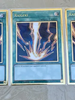 3x Raigeki | MGED-EN038 | Premium Gold Rare | 1st Edition | NM | YuGiOh! - Image 3