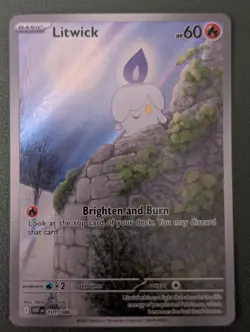 Pokemon TCG Litwick 2025 White Flare Holo Card 101/086 Illustration Rare NM - Image 1