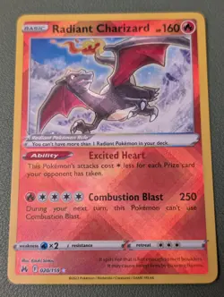 Pokemon Radiant Charizard Card 020/159 Crown Zenith MINT/NM Condition - Image 1